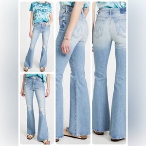 MOTHER Light Blue High-Rise Flare Jeans